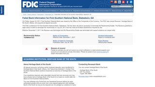 FDIC: Failed Bank Information for First Southern National Bank ...