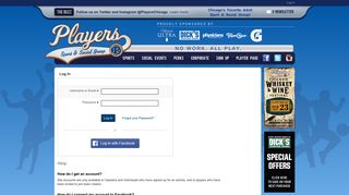 Log In: Players Sport & Social Group - Chicago, IL