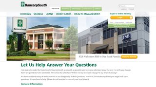 BancorpSouth and First State Bank Merger: Customer FAQ