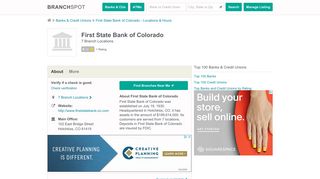 First State Bank of Colorado - 7 Locations, Hours, Phone Numbers …