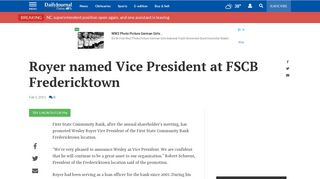 Royer named Vice President at FSCB Fredericktown | Local Business ...