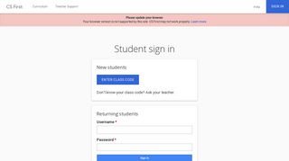Students: click here to sign in - CS First