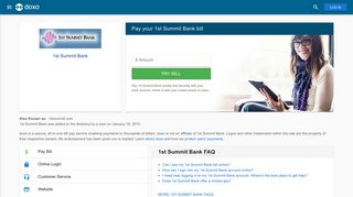 1st Summit Bank: Login, Bill Pay, Customer Service and Care Sign-In