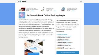 1st Summit Bank Online Banking Login - CC Bank
