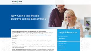 New Online and Mobile Banking coming September 9 - First Tech ...