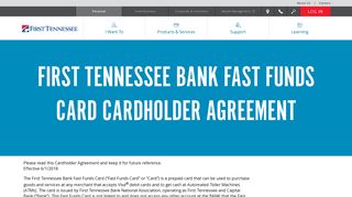 First Tennessee Bank Companion Card Cardholder Agreement - First ...