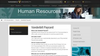 Vanderbilt Paycard | Payroll | HR Compensation | Human Resources ...