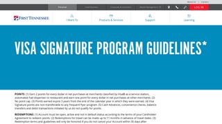 Visa Signature Program Guidelines - First Tennessee Bank