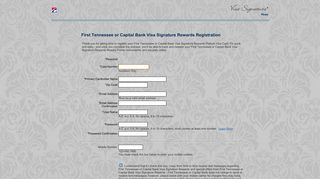 First Tennessee or Capital Bank Visa Signature Rewards Registration