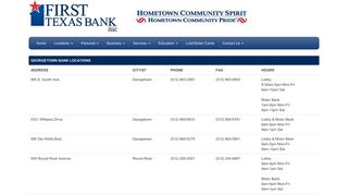 Affiliate Bank & ATM Locations First Texas Bank Georgetown