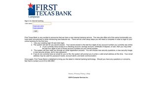 First Texas Bank - Lampasas - Online Banking - myebanking.net