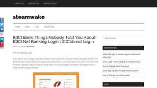 ICICI Bank: Things Nobody Told You About ICICI Net Banking Login ...