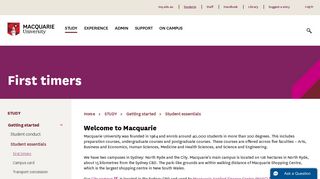 First timers - Macquarie University - Student Portal