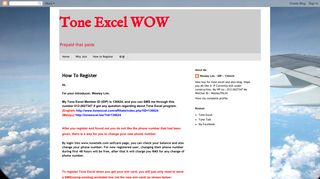 Tone Excel WOW: How To Register