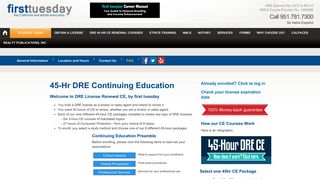 first tuesday - 45-Hour DRE Approved Continuing Education for ...