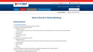 Enroll for Online Banking :: First United Bank