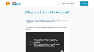 What can I do in My Account? - First Utility