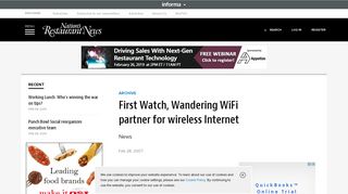 First Watch, Wandering WiFi partner for wireless Internet | Nation's ...