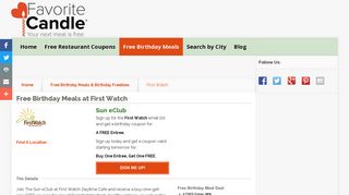 Free Birthday Meals-First Watch - FavoriteCandle
