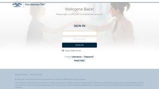 First American Secure Portal: Sign In