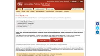 Personal Credit Cards - Canandaigua National Bank & Trust