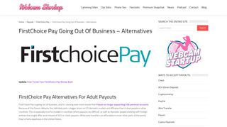 FirstChoice Pay Going Out Of Business - Alternatives - Webcam Startup
