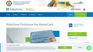 RoboForex Firstchoice Pay MasterCard - RoboForex
