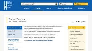Online Resources - Halton District School Board