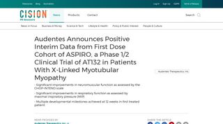 Audentes Announces Positive Interim Data from First Dose Cohort of ...