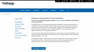 Employment opportunities for current employees - FirstEnergy Corp.