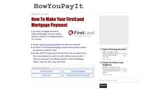How To Make Your FirstLand Mortgage Payment