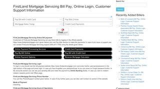 FirstLand Mortgage Servicing Bill Pay, Online Login, Customer ...