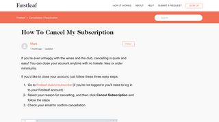 How To Cancel My Subscription – Firstleaf