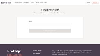Firstleaf: Reset Password