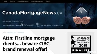 Attn: Firstline mortgage clients… beware CIBC brand renewal offer ...