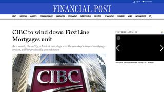 CIBC to wind down FirstLine Mortgages unit | Financial Post