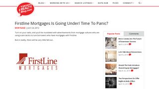 Firstline Mortgages Is Going Under! Time To Panic? - Toronto Realty ...