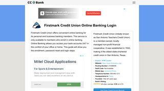 Firstmark Credit Union Online Banking Login - CC Bank