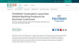 FirstMerit Corporation Launches Mobile Banking Products for ...