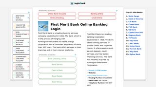 First Merit Bank Online Banking Login - Login Bank