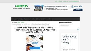 FirstMonie Registration: How To Use FirstMonie And The Address Of ...