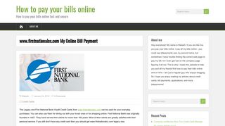 www.firstnationalcc.com My Online Bill Payment