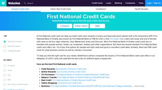 First National Credit Cards - WalletHub