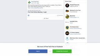 First Tech Fed - We're currently experiencing some issues... | Facebook