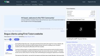 Bogus clients using First Tutors website | TES Community