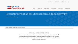 FirstView® | Business Reporting For Merchants | First American