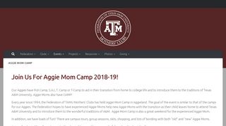 Aggie Mom Camp – The Federation of Texas A&M University Mothers ...