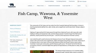 Fish Camp, Wawona, & Yosemite West | Discover Yosemite National ...