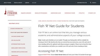 Student Information | Fish 'R' Net Guide for Students - St. John Fisher ...