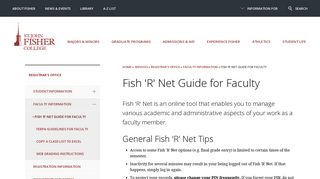 Faculty Information | Fish 'R' Net Guide for Faculty - St. John Fisher ...